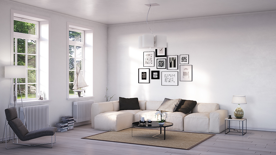 Salon style scandinave 3D
